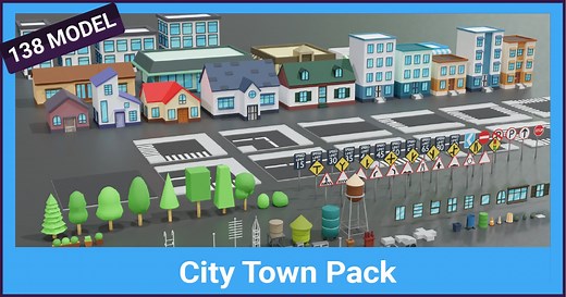 Pandazole - City Town Lowpoly Pack | 3D Exterior | Unity Asset Store