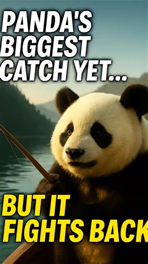 This Panda Fights a Super Strong Fish!🎣🐟