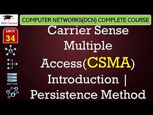 L34: Carrier Sense Multiple Access(CSMA) Introduction | Persistence Method | DCN Lectures in Hindi
