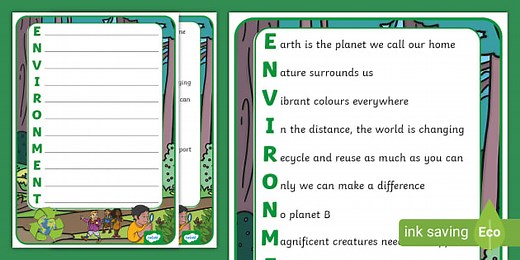 Environment Acrostic Poem Example
