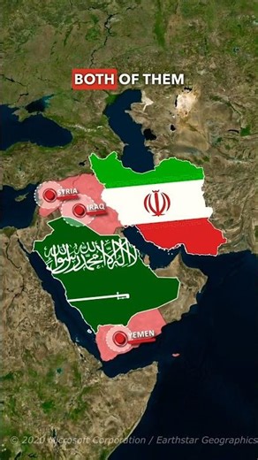 Why Iran And Saudi Arabia Hate Each Other ?? 🔥 #shorts #maps #iran #saudiarabia
