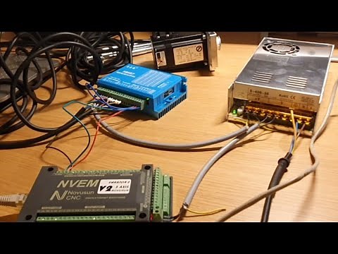 wiring / setup NVEM mach3 Ethernet cnc controler + hbs57 driver + 57HSE2.2N hybrid stepper motor