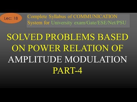 Solved Problems Based on Amplitude Modulation Part 4 | Com Sys | R K Classes | Hindi | Lec-18 |