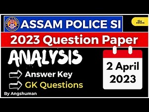 Assam Police SI Question Paper 2023