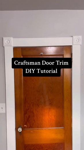 DIY Craftsman Door Trim this is a pretty easy project and we think it makes a big difference Sometimes you’ll see this with a more fancy piece of wood on top, but our baseboards and everything in ou | Kandi Johnson