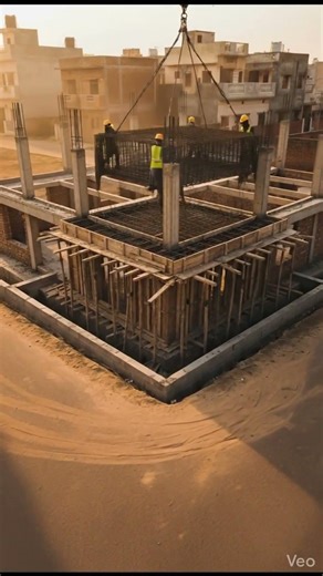 RCC Corner House Construction | Full Visual Progress #shorts #animation