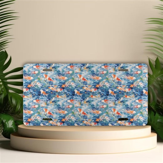 Koi Fish License Plate: Beachy Car Decor, Sea Animals Vanity Tag - Etsy Australia