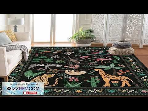 Garvee 5x7 Washable Animal Rug With Non Slip Vintage Design For Living