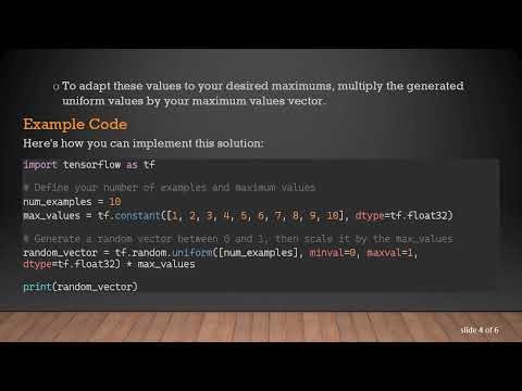 Generating Random Vectors with Custom Maximum Values in TensorFlow