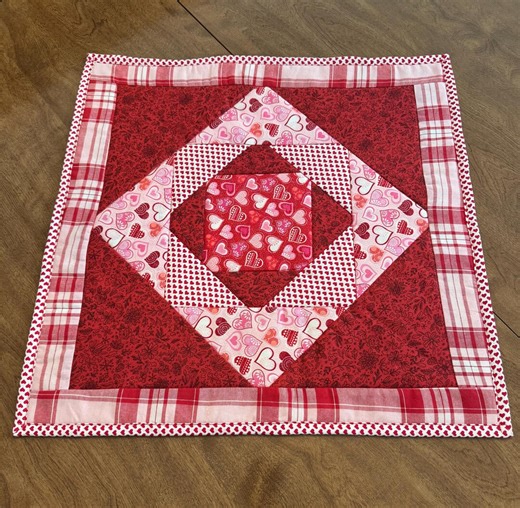 Stitched With Love Heart Table Topper - Etsy