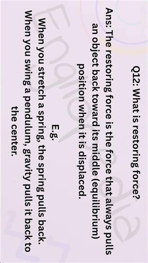 Restoring Force Explained in Easy Words | Class 10 Physics | KPK Board | Engliopedia