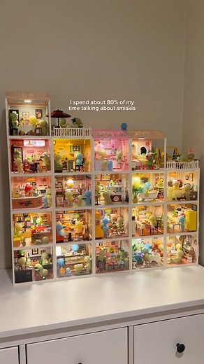 smiskis4lyfe on Instagram: "my smiski town gets bigger everyday 😭🏡 @rolife_official #smiski #rolife #miniature #dollhouse #collection"