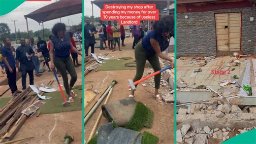 Lady destroys shops she spent millions on after landlord gave her quit notice
