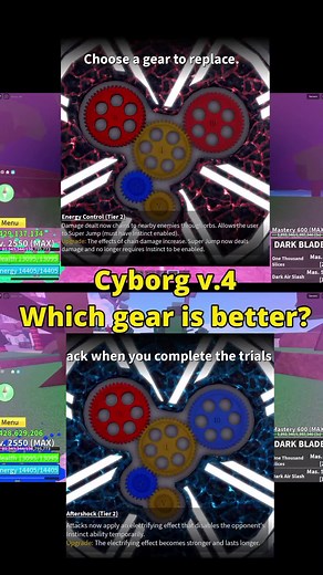 ไซบอร์ก v.4 ฟันเฟืองสีไหนดีที่สุด #roblox #bloxfruits #gamingontiktok | roblox