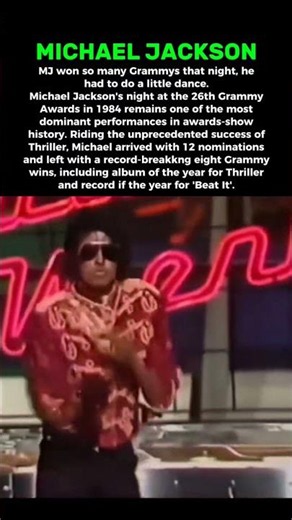 Michael Jackson won eight Grammy awards in one night #michael #michaeljackson #shorts