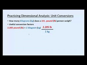 Introduction to Dimensional Analysis Tutorial Part 1