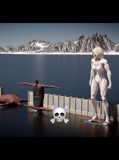 attack on titan titan size battle edit☠️ #aot #animeshorts
