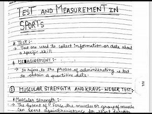 Test and Measurements in Sports || Physical Education || Class 12 notes