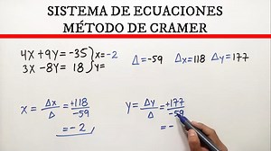 ✅👉 Metodo de Cramer 2x2 ✅ Sistema de ecuaciones de 2x2 por el método de CRAMER | Profe Richard