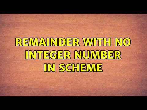 Remainder with no integer number in scheme (3 Solutions!!)