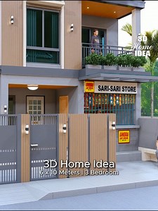 3D home idea | 6x10 Meters | 3 bedroom #3dhomeidea #housedesign #houseidea #houseplan #simplehouse #home | 3D Home Idea