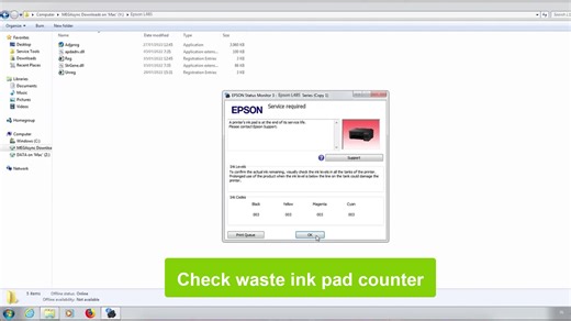 "Reset Epson L485 Maintenance Error Epson L485 Adjustment Program Free Download: https://bit.ly/3oYCh5z Epson L485 Maintenance Error Solution: - Fix 2 red lights Blinking(ink and paper icon) - Fix Epson L485 Service Required: The Printer's Ink Pads at the end of their service life. Please contact Epson Support, The Ink Pad Needs Service E-11 Epson L485 Adjustment Program Functions: – Reset Waste Ink Pad Counter - Reset Main/Platen Pad Counter – EEPROM initial setting – Initial Ink Charge – Head 