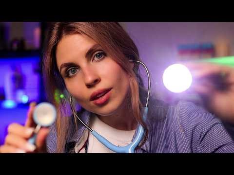 ASMR Night Doctor Full Body Exam,Cranial Nerve Exam,Nurse Checkup,Eye Exam,Hearing Test