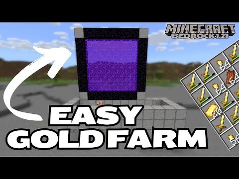 Zombie Piglin GOLD FARM TUTORIAL in Minecraft Bedrock 1.21 | 600 Gold Nuggets/Hour | EASY & COMPACT