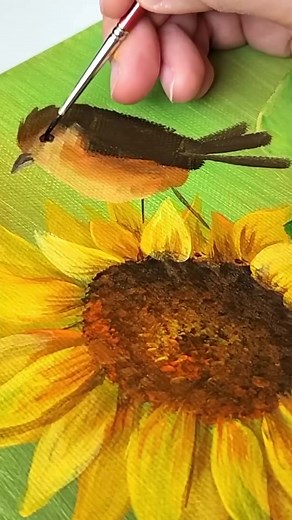Draw Sunflower and Bird | MAY Art.