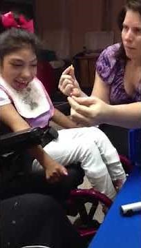 Cerebral Palsy child using eye gaze to communicate