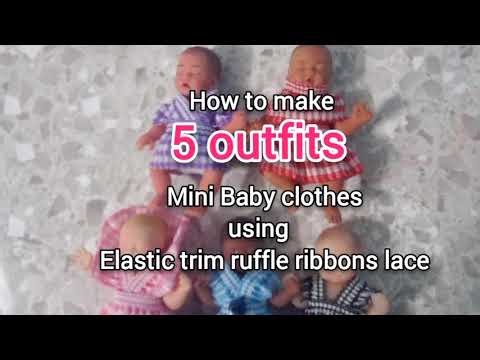 Diy mini baby clothes How-to clothes diy Mini baby clothes miniatures Barbie making clothes 