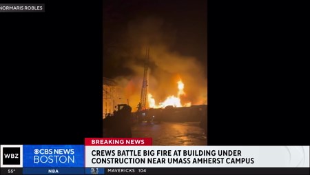 Crews battle massive fire near UMass Amherst campus