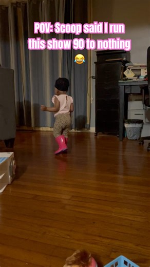 Lil scoop with her new rain boots on😂 #oneyearoldbaby #funnybaby