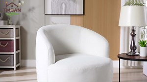 Tmsan Swivel Accent Chairs Set of 2, Modern Round Vanity Chair for Living Room, Comfy Velvet Barrel Armchair, Small Single Sofa, Blue