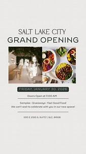 HEY SLC! We open our new space this week! Can’t wait to celebrate with you! | Aubergine Kitchen