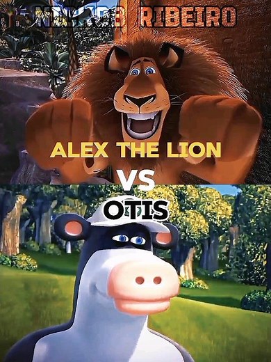 Alex the lion VS Otis #madagascar #thebarnyard #dreamworks #nickelodeon