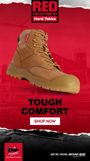 Step into the next level of workwear with the RED Collection. Built tough, styled for comfort. Grab yours now. | Hip Pocket Workwear & Safety