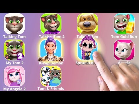 Talking Tom,KPop Demon Hunters,Roblox,Talking Tom and Friends,Talking Ben,Sprunki Incredibox,Angela