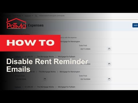 How to Disable Rent Reminder Emails in PaTMa Property Manager