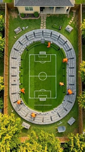 This Backyard Became a Stadium 🤯 #construction #outdoorliving #timelapse #transformation