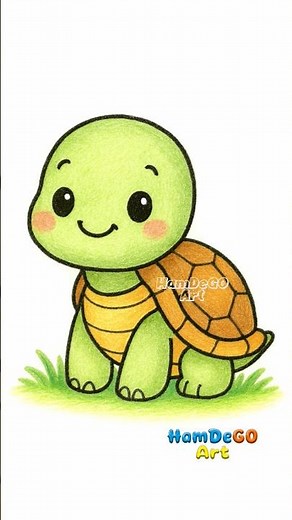 Draw a Super Cute Turtle! 🐢🎨 Easy Kawaii Art Tutorial!