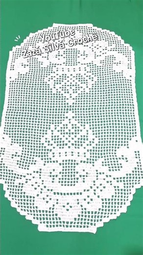 Full Tutorial on YouTube Zazá Sîlvá Crochê. Elegant Filet Crochet Table Runner by Zazá. #shorts #diy