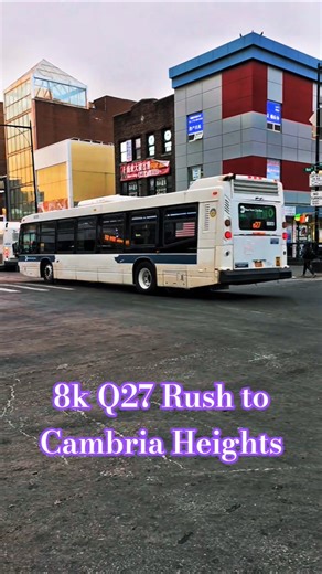 #MTA NYC BUS: 8,000 Q27 Rush @ Main St & Roosevelt Ave #nycbus #youtubeshorts #queens #flushing