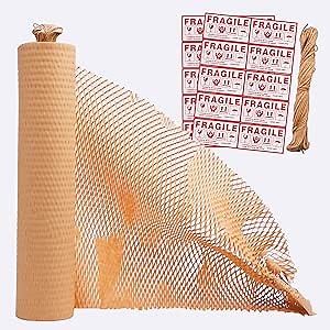 Amazon.com : IKONICBLISS Honeycomb Packing Paper for Moving - 12 inch x 105 feet, Recyclable Cushioning Paper for Shipping Breakables with Bonus 20 Fragile Stickers and 100 feet Jute Rope : Office Products