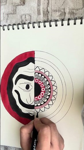 Bella Ciao Mandala 🎭🔥 | Money Heist Inspired Art | Satisfying Drawing