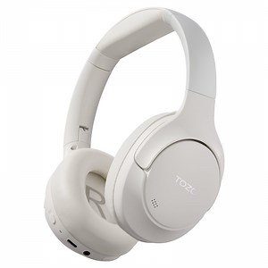 TOZO HT2 Wired/Wireless Over Ear Noise Cancel Headphone for Adults, ANC/ENC, 60H, Hi-Res Audio, App-32EQ, Foldable/Adjustable Headband, AUX 3.5mm, Comfort Earcup for Home White