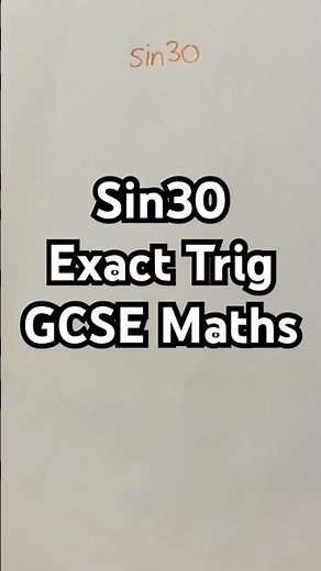 Finding sin30 without a calculator #shorts #maths #exacttrig #trigonometry