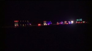 Power Lines Fall Down Onto I-280 After Strong Storms