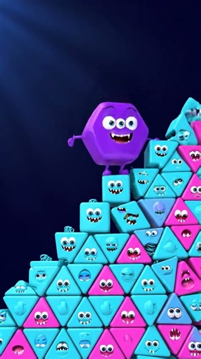 Glossy Hexagon Bounces Up! Toy Staircase to Star Pattern Magic #tessellation #3D #shorts