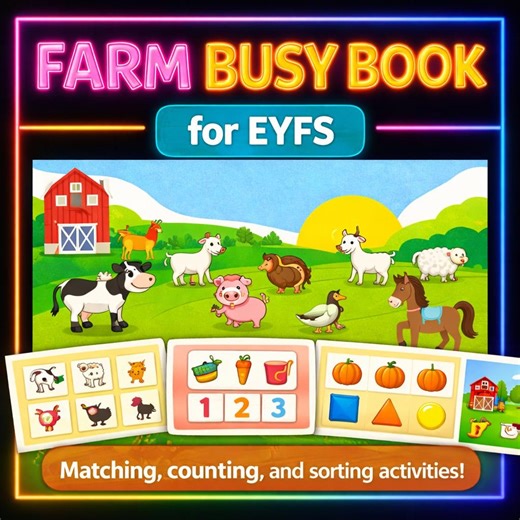Farm Busy Book | EYFS Hands-on Activities - Etsy
